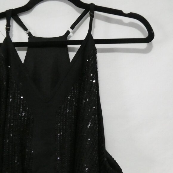 Unbranded | P2P 24 inches measured | Black Sequin Racerback Tank Top - Picture 5 of 13